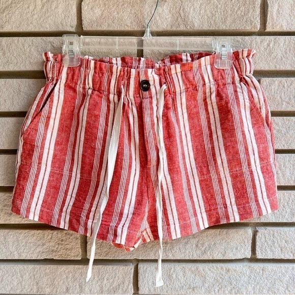 Forever 21 Striped Linen Blend Striped Shorts Sz M - Picture 4 of 7